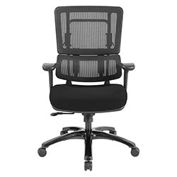 Vertical Black Mesh Back Chair with Shiny Black Base 1